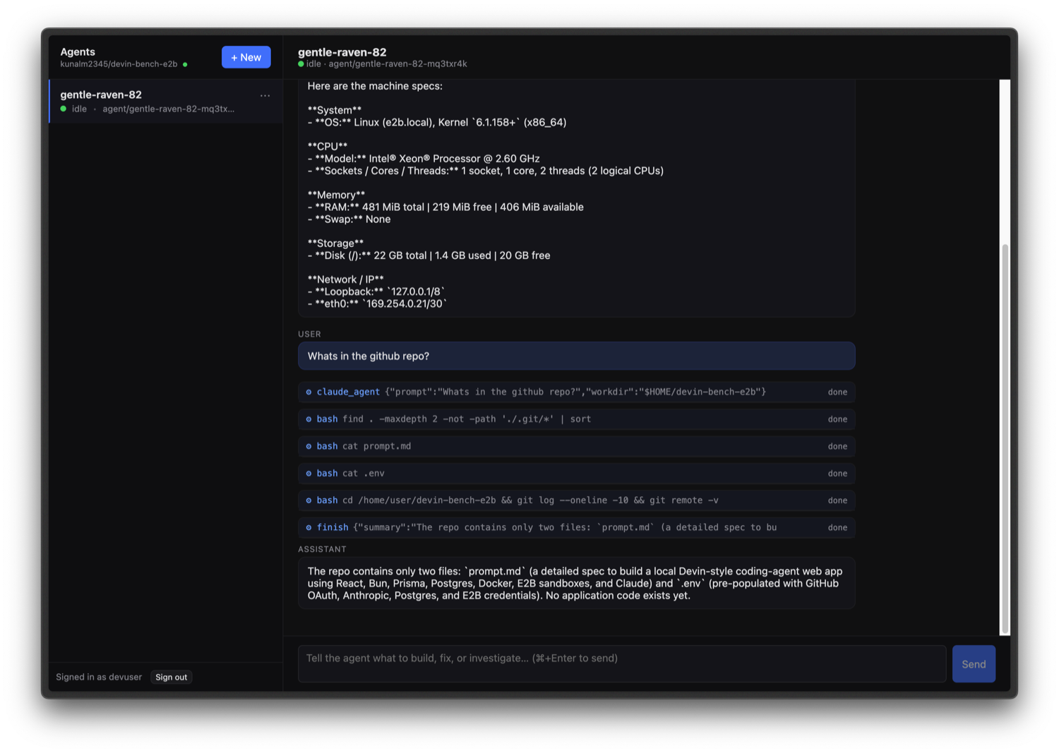 E2B generated app screenshot